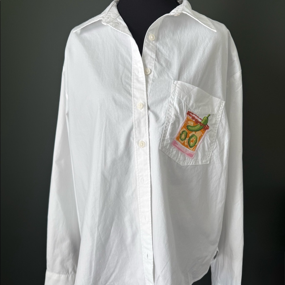 Anthropologie Maeve Button Down w/ embroidery
